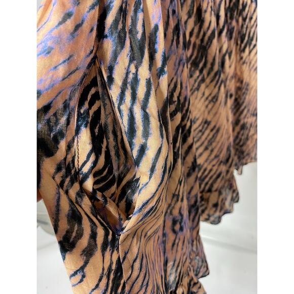 ULLA JOHNSON Lina Coverup Mini Dress Fig Brown Women's P XS Cotton Lightweight - Picture 7 of 9